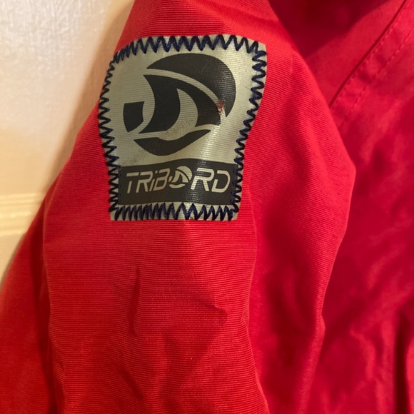 VINTAGE TRIBORD DECATHLON RED HOODED RAIN JACKET HOODIE COLD WINTER SNOW SZ 8 - Picture 4 of 13